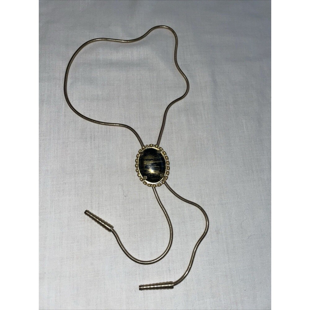 Unbranded Men’s Dressy Bolo Tie Sz 34” Gold Color (no Marks) Western Cowboy Vtg.